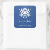 Wintersneeuwvlokken in Blauwe Sticker (Tas)