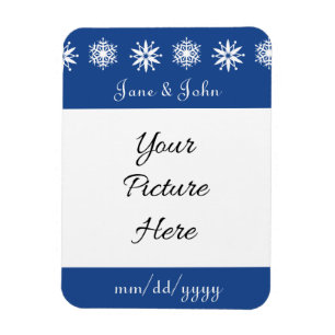 Wintersneeuwvlokken in Blue Save-the-Date Magnet Magneet