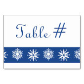 Wintersneeuwvlokken in Blue Table Kaart (Achterkant)