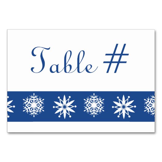 Wintersneeuwvlokken in Blue Table Kaart (Voorkant)
