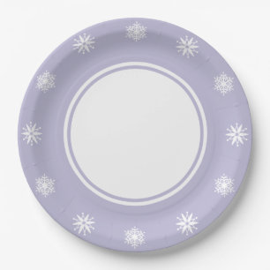 Wintersneeuwvlokken in Lavendel Papier Bord