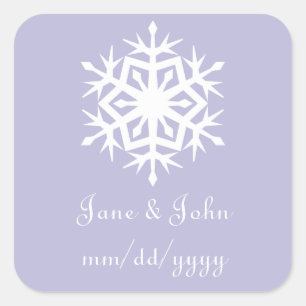 Wintersneeuwvlokken in Lavendel Sticker