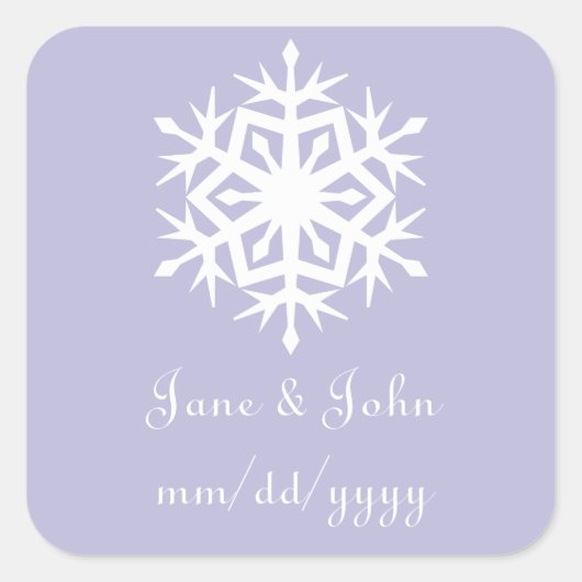 Wintersneeuwvlokken in Lavendel Sticker (Voorkant)