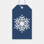 Wintersneeuwvlokken in Navy Gift Label Cadeaulabel (Voorkant)