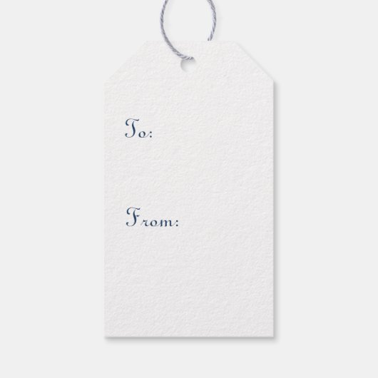 Wintersneeuwvlokken in Navy Gift Label Cadeaulabel (Achterkant)