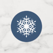 Wintersneeuwvlokken in Navy Table Confetti (Kleine voorkant)
