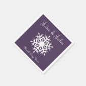 Wintersneeuwvlokken in Paarse Servetten (Hoek)