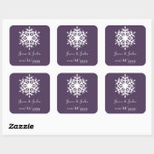Wintersneeuwvlokken in Paarse Sticker (Vel)
