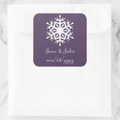 Wintersneeuwvlokken in Paarse Sticker (Tas)