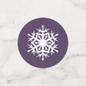 Wintersneeuwvlokken in Paarse Tafel Confetti (Kleine voorkant)