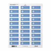 Wintersneeuwvlokken in Periwinkle Adreslabel Etiket (Full Sheet)