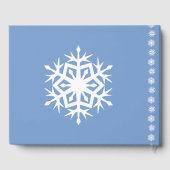 Wintersneeuwvlokken in Periwinkle Gastenboek (Achterkant)