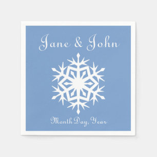 Wintersneeuwvlokken in Periwinkle Napkins Servetten