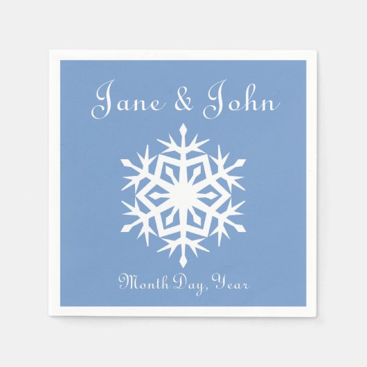 Wintersneeuwvlokken in Periwinkle Napkins Servetten (Voorkant)