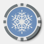 Wintersneeuwvlokken in Periwinkle Poker Chips (Voorkant)