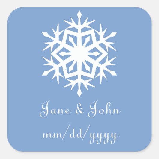 Wintersneeuwvlokken in Periwinkle Sticker (Voorkant)