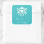 Wintersneeuwvlokken in Turquoise Sticker (Tas)