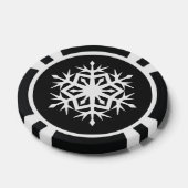 Wintersneeuwvlokken in zwart poker chips (Enkel)