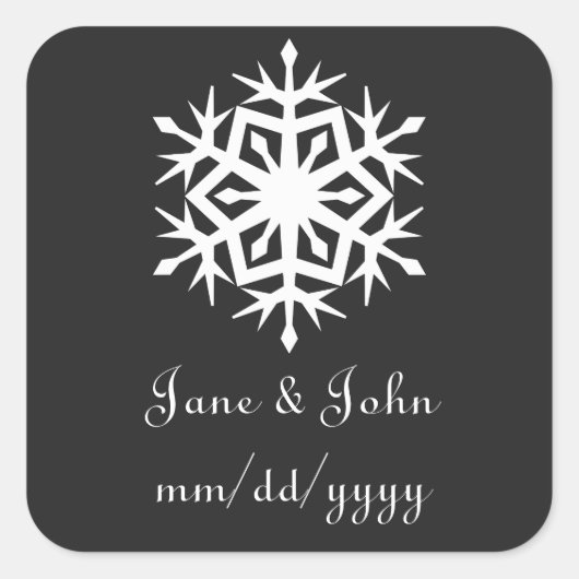 Wintersneeuwvlokken in zwarte sticker (Voorkant)
