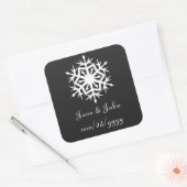 Wintersneeuwvlokken in zwarte sticker (Envelop)