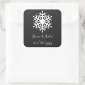 Wintersneeuwvlokken in zwarte sticker (Tas)