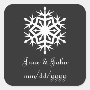 Wintersneeuwvlokken in zwarte sticker