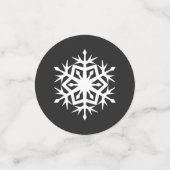 Wintersneeuwvlokken in Zwarte Tafel Confetti (Kleine voorkant)