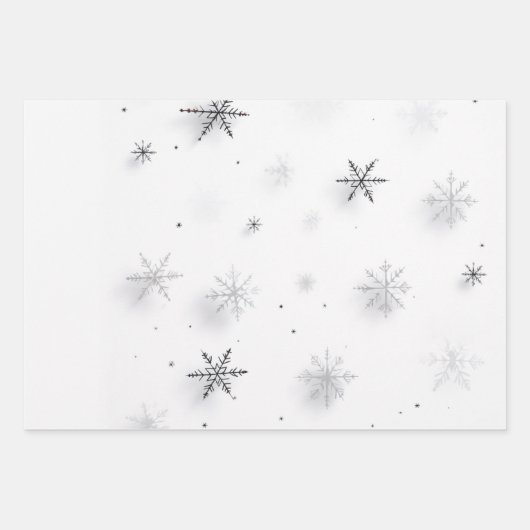 Wintersneeuwvlokken Inpakpapier Vel (Voorkant)