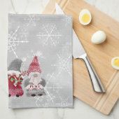 Wintersneeuwvlokken kabouters houden van Joy Peace Theedoek (Quarter Fold)