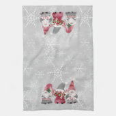 Wintersneeuwvlokken kabouters houden van Joy Peace Theedoek (Verticaal)