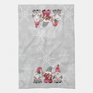 Wintersneeuwvlokken kabouters houden van Joy Peace Theedoek