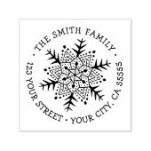 Wintersneeuwvlokken kerstvakantieadres  zelfinktende stempel (Design)