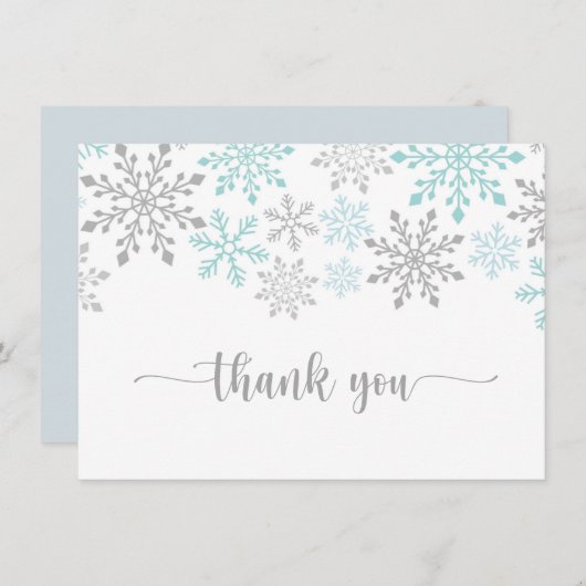 Wintersneeuwvlokken, Kinderen Verjaardag, Baby sho Bedankkaart (Voorkant / Achterkant)