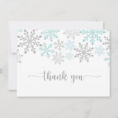 Wintersneeuwvlokken, Kinderen Verjaardag, Baby sho Bedankkaart (Voorkant)