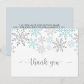 Wintersneeuwvlokken, Kinderverjaardag, Baby Shower Bedankkaart (Voorkant / Achterkant)