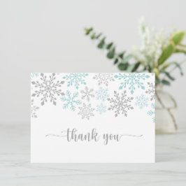 Wintersneeuwvlokken, Kinderverjaardag, Baby Shower Bedankkaart