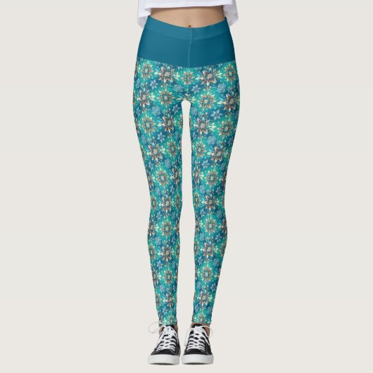 Wintersneeuwvlokken Leggings (Voorkant)