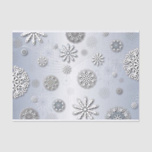 wintersneeuwvlokken met elegant papier op zilver (Voorkant)