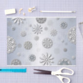 wintersneeuwvlokken met elegant papier op zilver (Craft)