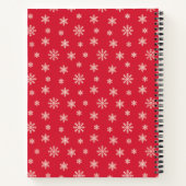 Wintersneeuwvlokken modern rood patroon notitieboek (Achterkant)
