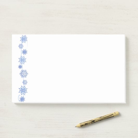 Wintersneeuwvlokken na de beurs post-it® notes (Op bureau)