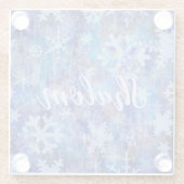 Wintersneeuwvlokken, Onderzetter van glas (Achterkant)