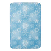 Wintersneeuwvlokken op aqua badmat (Voorkant Verticaal)