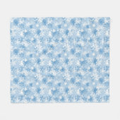 Wintersneeuwvlokken op blauw fleece deken (Voorkant (Horizontaal))
