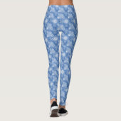 Wintersneeuwvlokken op blauw leggings (Achterkant)
