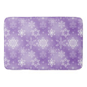 Wintersneeuwvlokken op Paarse Badmat (Voorkant)
