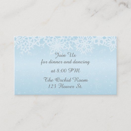 Wintersneeuwvlokken Receptie Kaarten (Voorkant)