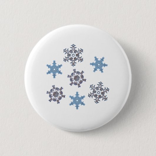 Wintersneeuwvlokken Ronde Button 5,7 Cm (Voorkant)