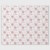 Wintersneeuwvlokken rood en roze patroon ompakken  cadeaupapier (Vlak)