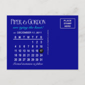 Wintersneeuwvlokken Save the Date (lapis) Foto Aankondigingskaart (Achterkant)